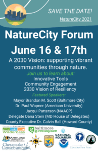 Flyer for NatureCity Forum describing the event and speakers. 