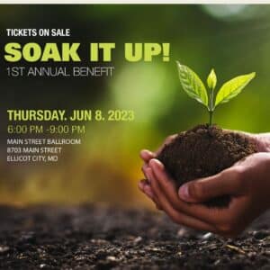 SOAK IT UP fundraising benefit flyer for event happening on June 08. tickets can be purchased on our website through eventbrite